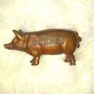 1930s Vintage Solid Bronze Piggy Bank- Work of art designed